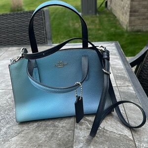 Coach , mixed blues, zippered closure